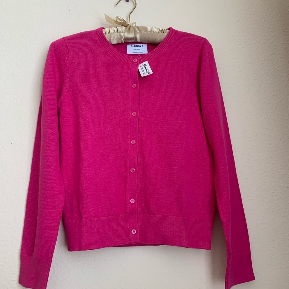 Girl’s Old Navy Uniform Button-Front Crew-Neck Cardigan Size XL 14-16 New